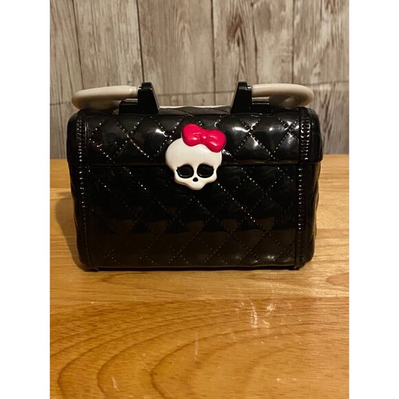 Monster High 2015 McDonald's Happy Meal Toy Mini Black Handbag Purse Skull Bow - Picture 2 of 7